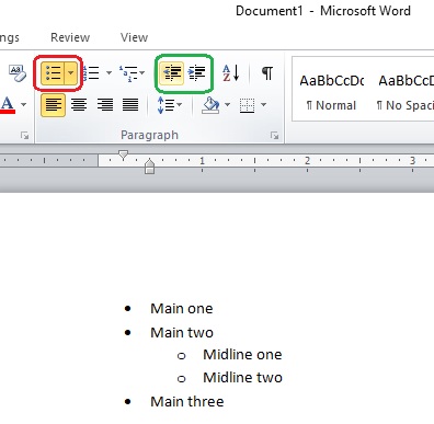 add space between main bullet points in word for mac